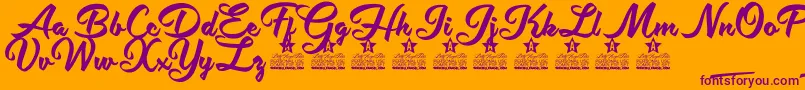 Hot Jacket Personal Use Font – Purple Fonts on Orange Background