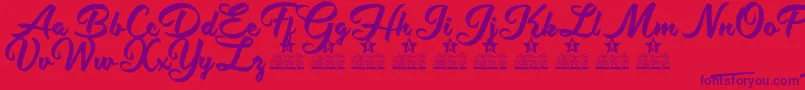 Hot Jacket Personal Use Font – Purple Fonts on Red Background