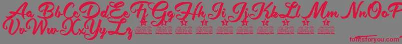 Hot Jacket Personal Use Font – Red Fonts on Gray Background