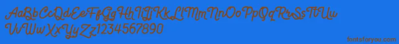 Hot Restaurant Font – Brown Fonts on Blue Background