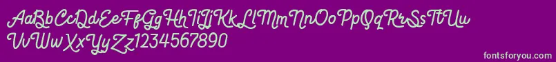 Hot Restaurant Font – Green Fonts on Purple Background