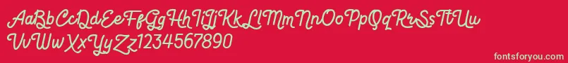 Hot Restaurant Font – Green Fonts on Red Background