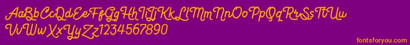 Hot Restaurant Font – Orange Fonts on Purple Background