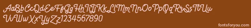 Hot Restaurant Font – Pink Fonts on Brown Background