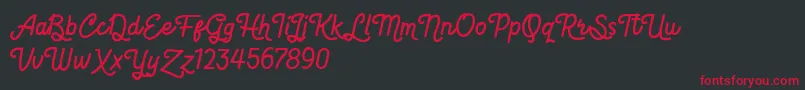 Hot Restaurant-Schriftart – Rote Schriften auf schwarzem Hintergrund
