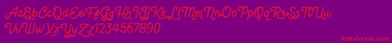 Hot Restaurant Font – Red Fonts on Purple Background
