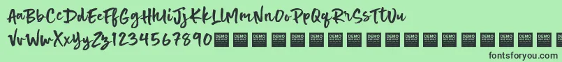 Hot Spot   Demo Font – Black Fonts on Green Background