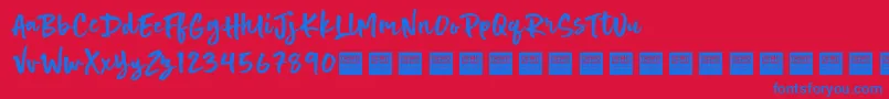 Hot Spot   Demo Font – Blue Fonts on Red Background