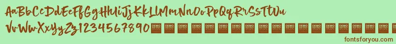 Hot Spot   Demo Font – Brown Fonts on Green Background