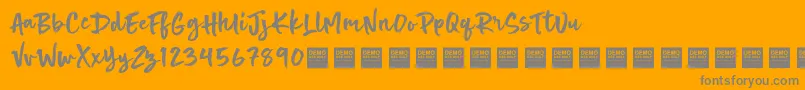 Hot Spot   Demo Font – Gray Fonts on Orange Background