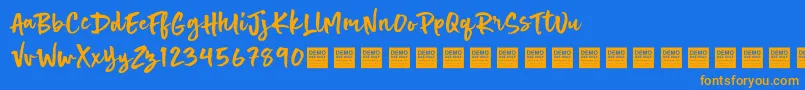 Шрифт Hot Spot   Demo – оранжевые шрифты на синем фоне
