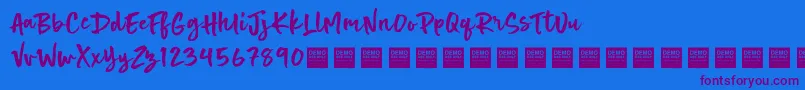 Hot Spot   Demo Font – Purple Fonts on Blue Background