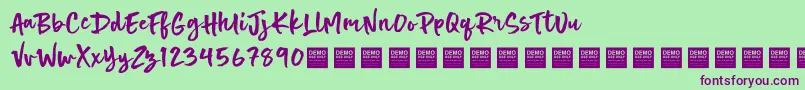Hot Spot   Demo Font – Purple Fonts on Green Background