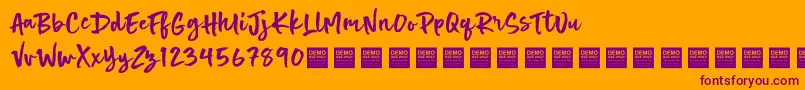 Hot Spot   Demo Font – Purple Fonts on Orange Background
