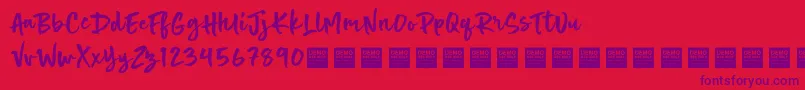 Police Hot Spot   Demo – polices violettes sur fond rouge