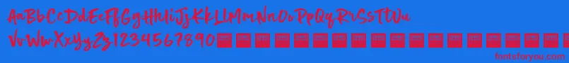 Hot Spot   Demo Font – Red Fonts on Blue Background