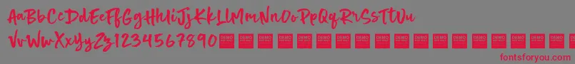 Hot Spot   Demo-Schriftart – Rote Schriften auf grauem Hintergrund