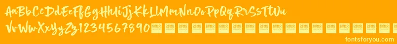Hot Spot   Demo Font – Yellow Fonts on Orange Background