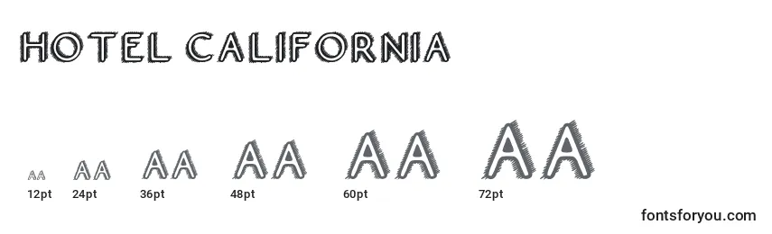 Hotel California Font Sizes