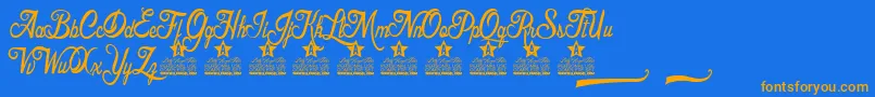 Hotel Costes Personal Use Font – Orange Fonts on Blue Background
