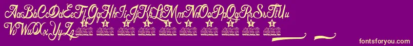 Hotel Costes Personal Use Font – Yellow Fonts on Purple Background