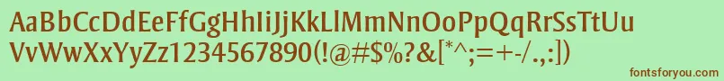 Шрифт StrayhornMt – коричневые шрифты на зелёном фоне