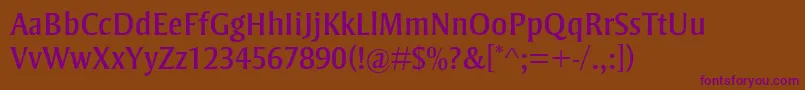 StrayhornMt Font – Purple Fonts on Brown Background