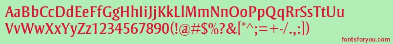 StrayhornMt Font – Red Fonts on Green Background