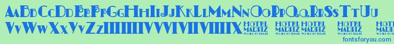 Hotel Madriz Font – Blue Fonts on Green Background