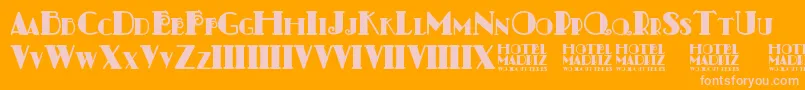 Hotel Madriz Font – Pink Fonts on Orange Background