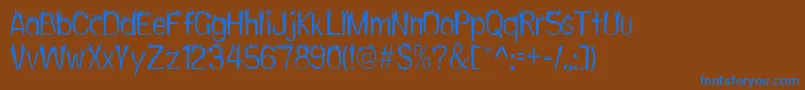 Hothead Font – Blue Fonts on Brown Background