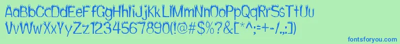 Hothead Font – Blue Fonts on Green Background