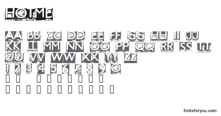 A fonte HOTME    (129914) – alfabeto, números, caracteres especiais