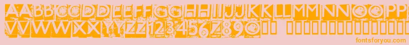 HOTME   -Schriftart – Orangefarbene Schriften auf rosa Hintergrund