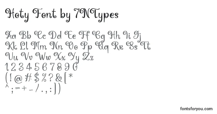 Schriftart Hoty Font by 7NTypes – Alphabet, Zahlen, spezielle Symbole