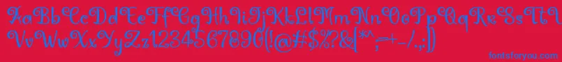 Fonte Hoty Font by 7NTypes – fontes azuis em um fundo vermelho