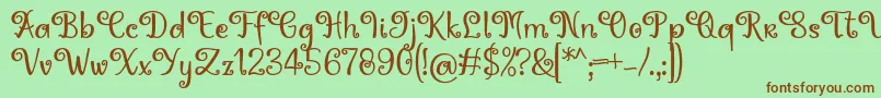 Fonte Hoty Font by 7NTypes – fontes marrons em um fundo verde