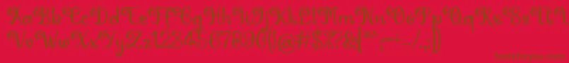 Hoty Font by 7NTypes Font – Brown Fonts on Red Background