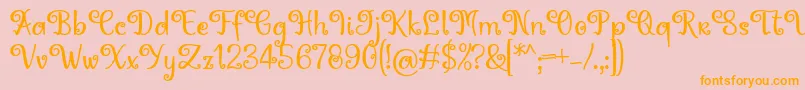 Hoty Font by 7NTypes-Schriftart – Orangefarbene Schriften auf rosa Hintergrund