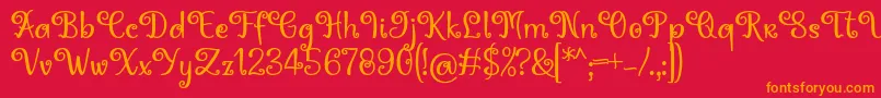 Hoty Font by 7NTypes Font – Orange Fonts on Red Background