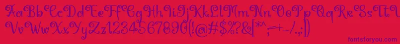 More about Hoty Font by 7NTypes Font Hoty Font by 7NTypes Font – Purple Fonts on Red Background