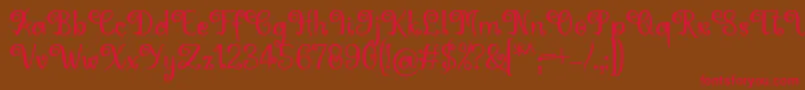 Czcionka Hoty Font by 7NTypes – czerwone czcionki na brązowym tle