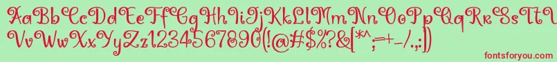 Fonte Hoty Font by 7NTypes – fontes vermelhas em um fundo verde