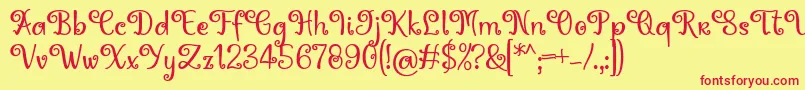 Hoty Font by 7NTypes Font – Red Fonts on Yellow Background