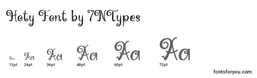 Размеры шрифта Hoty Font by 7NTypes