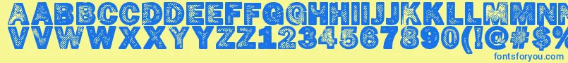 HotР¤cop Font – Blue Fonts on Yellow Background