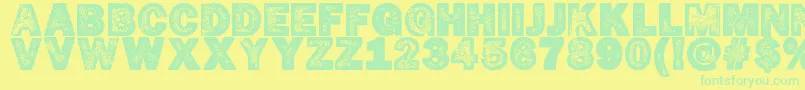 HotР¤cop Font – Green Fonts on Yellow Background