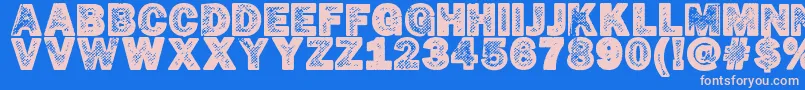 フォントHotР¤cop – ピンクの文字、青い背景