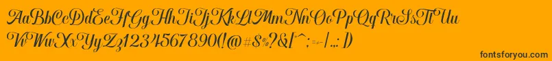Hougbon Script Font – Black Fonts on Orange Background