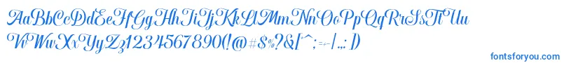 Hougbon Script Font – Blue Fonts on White Background